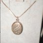 Vintage 1950's gold plated Oval Locket on Chain Necklace