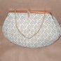 Vintage 1970's bronze and white Beaded Evening Purse made in France for NiemanMa