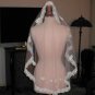Vintage SHORT Ivory Lace Edged Bridal Veil
