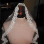 Vintage SHORT Ivory Lace Edged Bridal Veil