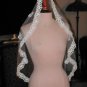 Vintage SHORT Ivory Lace Edged Bridal Veil