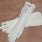 Vintage 1940's White Cotton 3/4 length Dress Gloves by Max Mayer