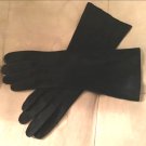 Vintage Black Kid Leather SUEDE Dress Gloves from FRANCE