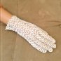 Vintage 1930's Ivory Cotton Crochet Gloves from FRANCE