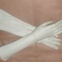 Vintage 1950's OYSTER color Washable Kid Leather Long Gloves
