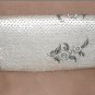 Vintage 1960's Pewter & White Beaded Clutch Purse