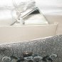 Vintage 1960's Pewter & White Beaded Clutch Purse