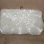 1950's Vintage off-white Bugle Beaded Purse