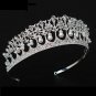 Magnificent SILVER Tiara Crown with Rhinestones & Pearls