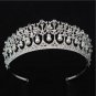 Magnificent SILVER Tiara Crown with Rhinestones & Pearls
