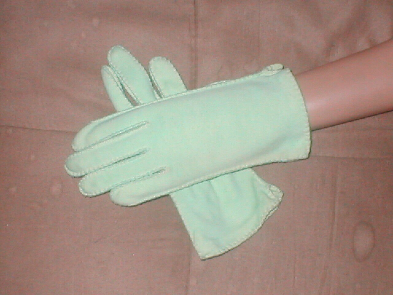 Vintage 1940's Mint-Green Cotton Dress Gloves by KAYSER