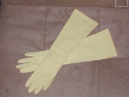 Vintage 1940's lemon yellow Long Cotton Dress Gloves
