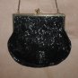 1930's Antique Vintage Black Beaded Evening Purse FRANCE
