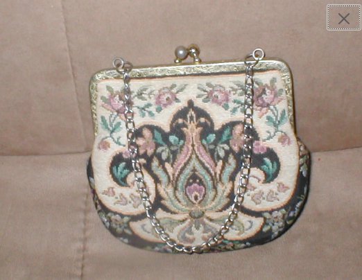 Vintage 1950's Needlepoint Tapestry Evening Purse by WALBORG