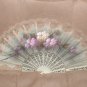 Vintage 1960's hand painted Hand Fan with Lace made in SPAIN Signed