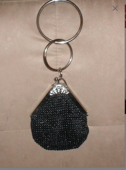 1960's Vintage Black Beaded Dance Purse