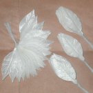 ◅ ▻         lot of 96 Vintage WHITE Satin Corsage Leaves