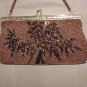 1950's Vintage LARGE Copper Beaded Evening Bag Purse