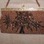 1950's Vintage LARGE Copper Beaded Evening Bag Purse