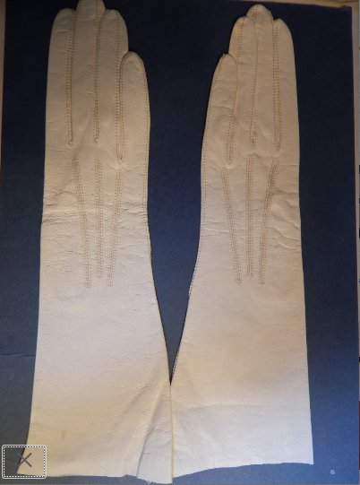 Vintage 1930's Trefousse Long White Kid-Leather Bridal Gloves