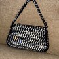 circa 1920 Vintage Black Evening Purse covered in prong-set Rhinestones