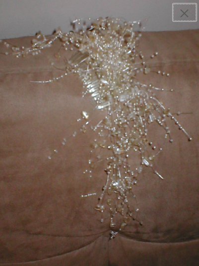 Bridal Headpiece Haircomb Cascade of Ivory color Beads