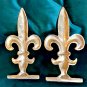 Vintage Brass "Fleur De Lis" Bookends by Andrea Sadek