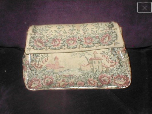 Vintage 1930's PETIT-POINT Tapestry Clutch Purse by JOLLES