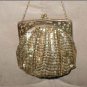 Vintage 1930's Whiting & Davis Gold Metal Mesh Evening Purse w/ Filigree Frame