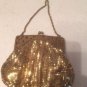 Vintage 1930's Whiting & Davis Gold Metal Mesh Evening Purse w/ Filigree Frame