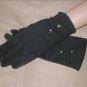 Vintage 1940's Beaded Black Cotton Dress Gloves