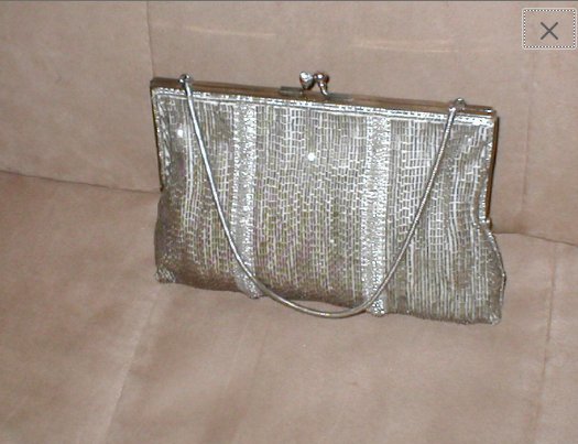 Vintage 1940's SILVER Beaded Evening Purse