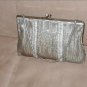 Vintage 1940's SILVER Beaded Evening Purse