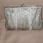 Vintage 1940's SILVER Beaded Evening Purse