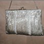 Vintage 1940's SILVER Beaded Evening Purse