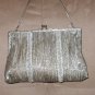 Vintage 1940's SILVER Beaded Evening Purse