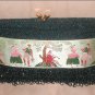 RARE Antique 1930's Tapestry & Black Beaded Evening Clutch Purse by CHARBET