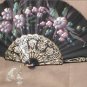 Vintage 1950's signed Hand Painted Linen Folding Fan