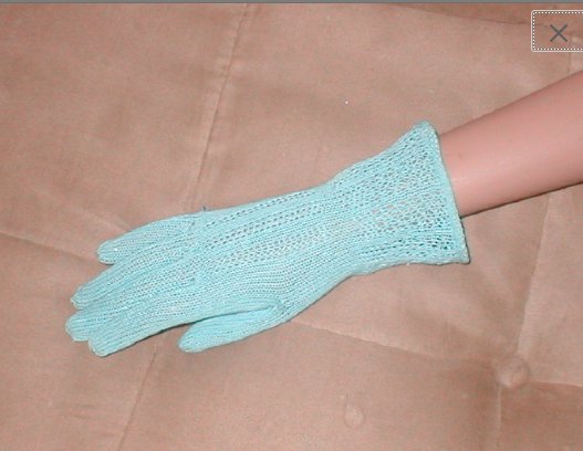 1940's Vintage Light-Blue Crochet Dress Gloves