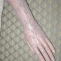 Vintage elbow length TAUPE Lace Fishnet Gloves