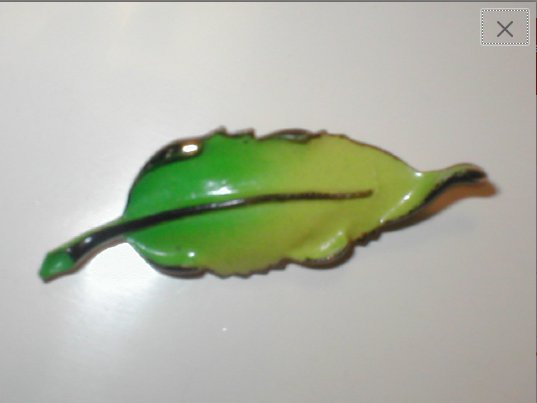 Vintage Enamelled Leaf Brooch Pin
