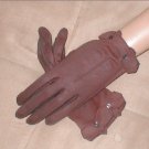 Vintage 1950's Chocolate Brown Nylon Dress Gloves