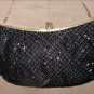 Vintage 1950's WALBORG Black Beaded Evening Bag Purse