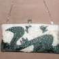 1940's Vintage Art Deco Black & White Beaded Purse