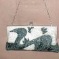 1940's Vintage Art Deco Black & White Beaded Purse