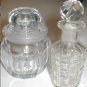 TWO Vintage Clear Crystal Perfume Bottles