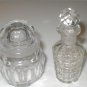 TWO Vintage Clear Crystal Perfume Bottles