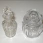 TWO Vintage Clear Crystal Perfume Bottles