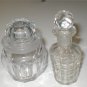 TWO Vintage Clear Crystal Perfume Bottles