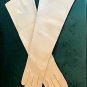 1950's Vintage Ecru / Ivory Italian Kid Leather 3/4 Length Gloves